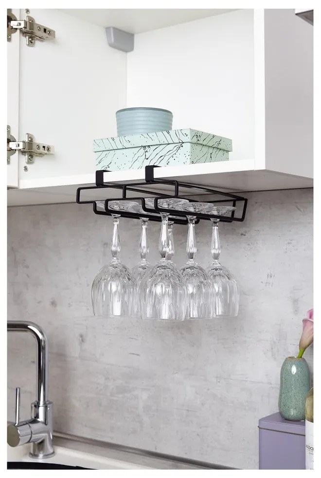 Supporto nero sotto il ripiano in vetro - Wenko