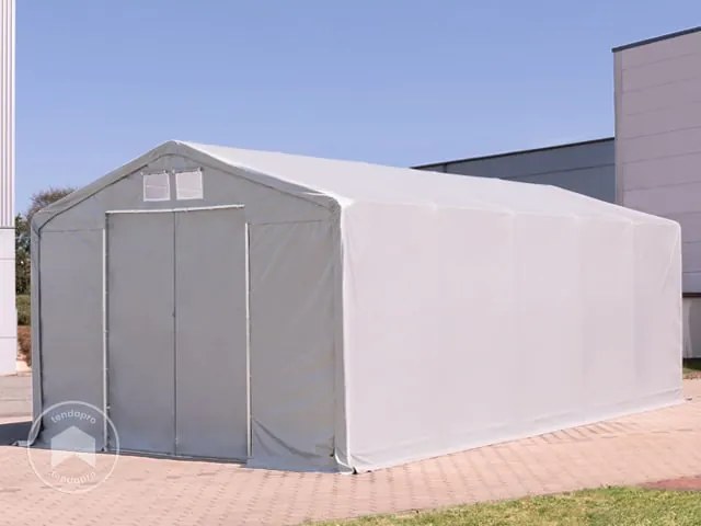 TOOLPORT 6x12 m tendostruttura, altezza 4,0m porta scorrevole, PVC 850, grigio, senza statica - (79922)