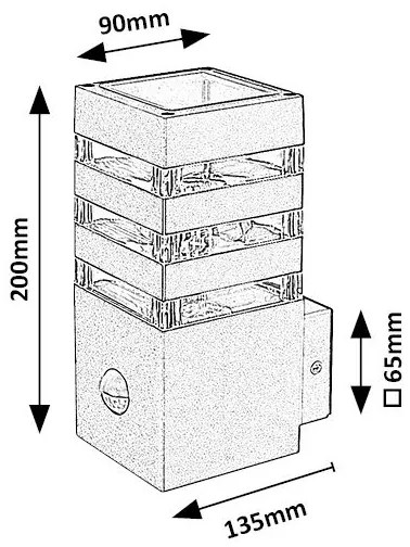 Rabalux 77025- Applique da esterno con sensore ANKARA 1xE27/12W/230V IP44