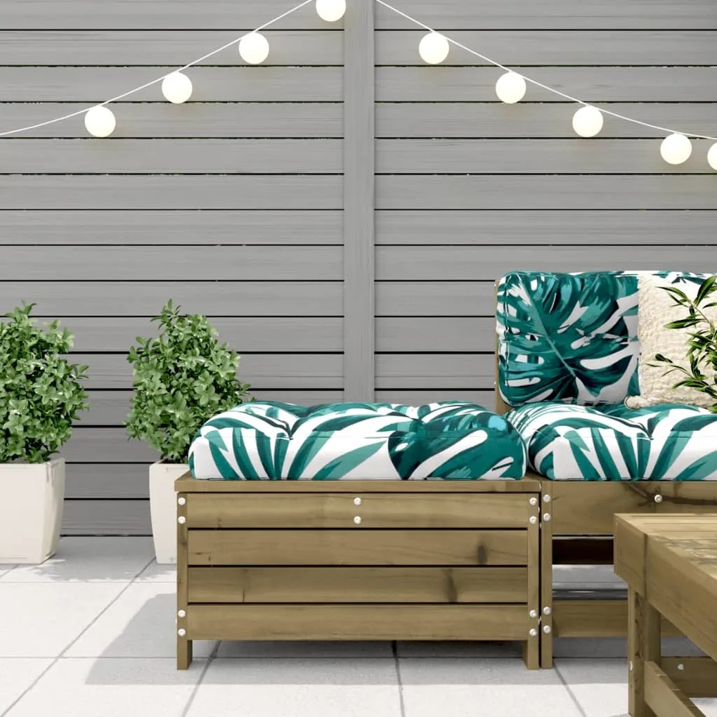 Poggiapiedi da giardino con cuscino in legno impregnato di pino