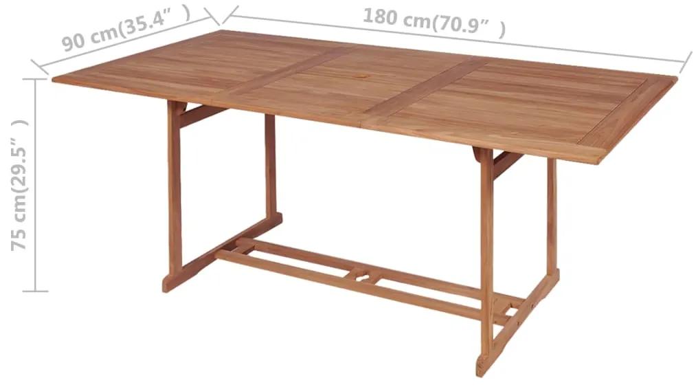 Tavolo da Giardino 180x90x75 cm in Massello di Teak