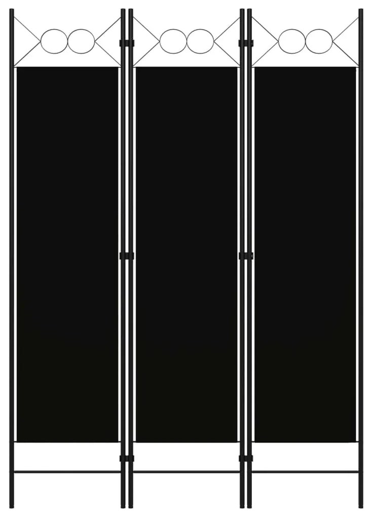 Paravento A 3 Pannelli Nero 120x180 Cm /