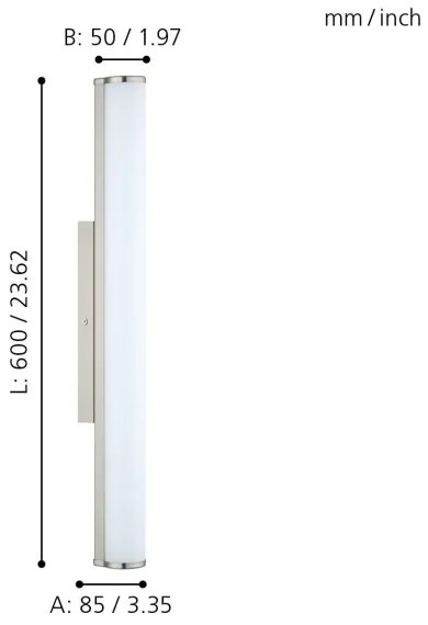 Eglo 94716 - Lampada LED da bagno CALNOVA 1xLED/16W/230V IP44