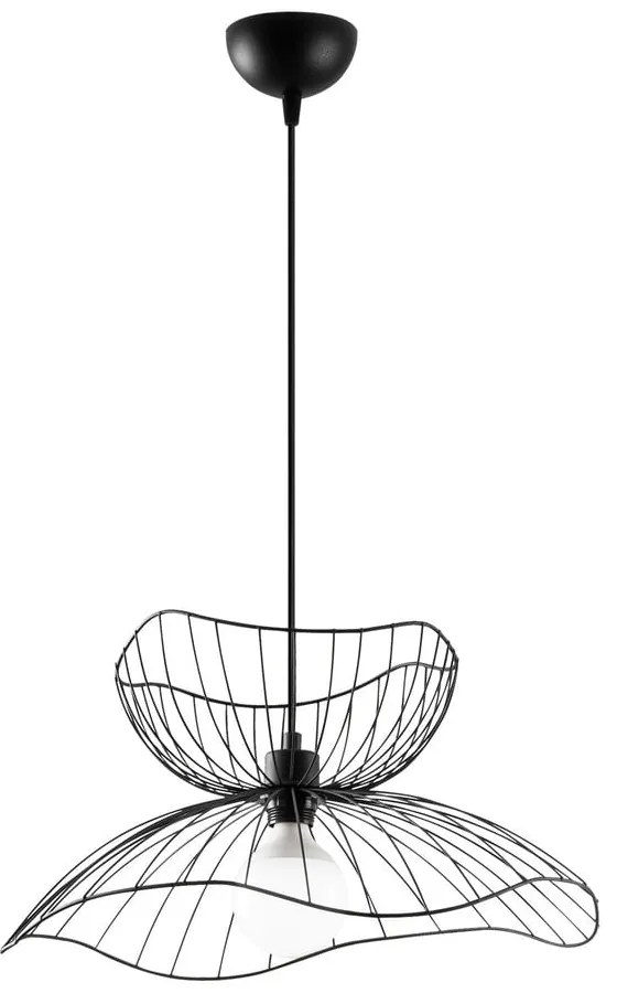 Lampadario nero con paralume in metallo ø 50 cm Farac – Opviq lights