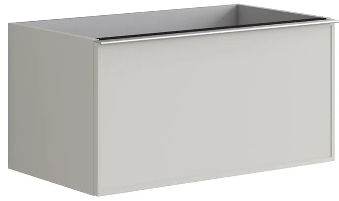 Mobile da bagno sospeso sotto lavabo L 80 x H 40 x P 45.5 cm grigio laccato opaco, 2 cassetti Pixel frame