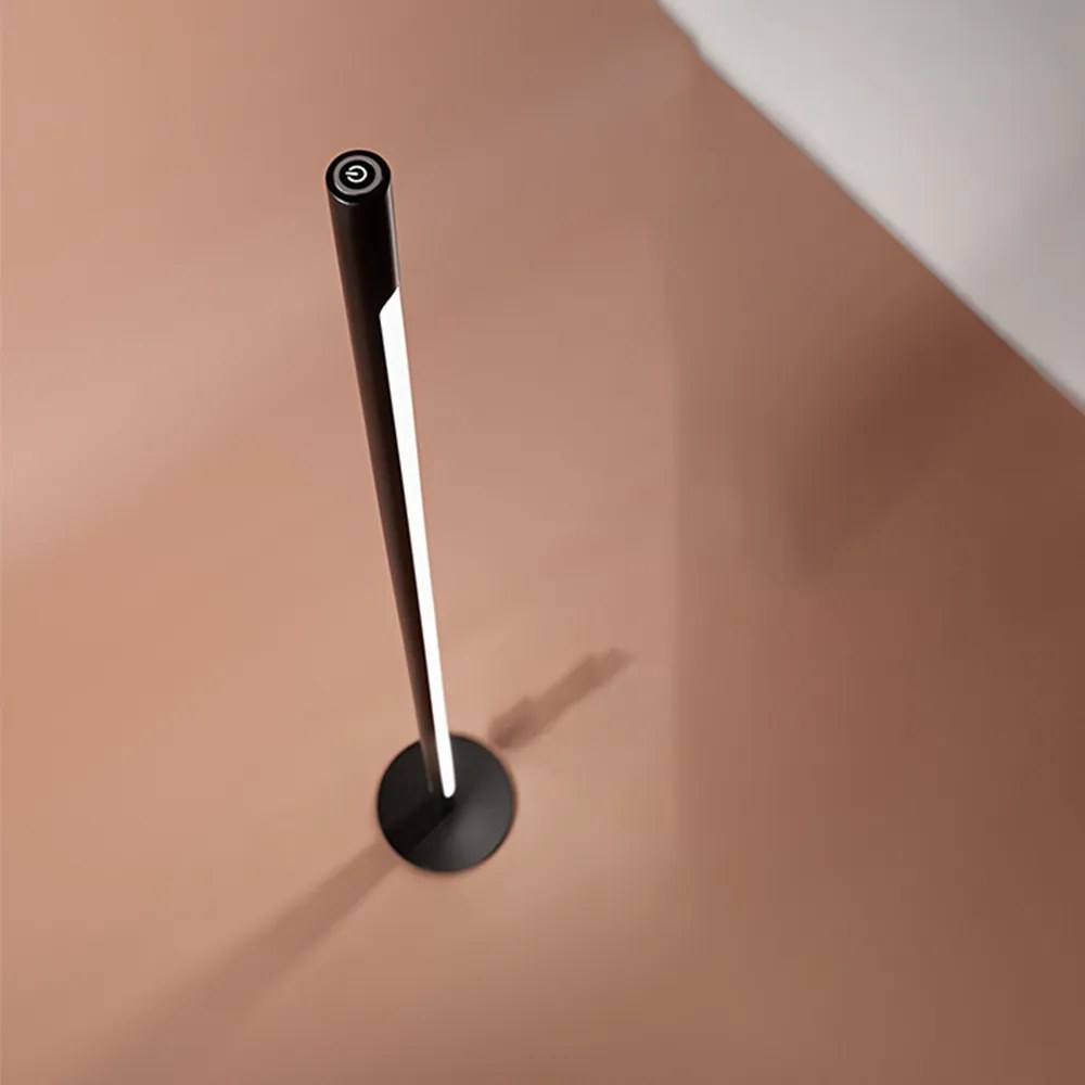 Piantana Moderna Stick Metallo Nero Acrilico Led 22W 3000K