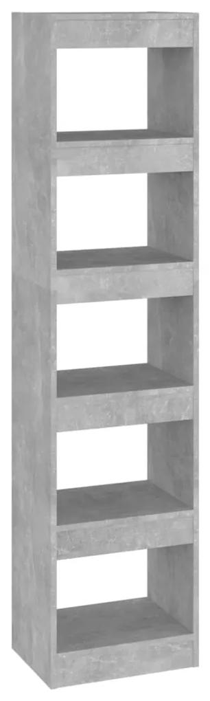 Libreria/divisorio grigio cemento 40x30x166 cm