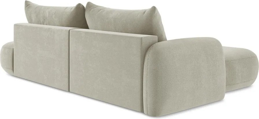 Divano angolare beige allungabile (con penisola a sinistra/con chaise lounge) Hale – Makamii