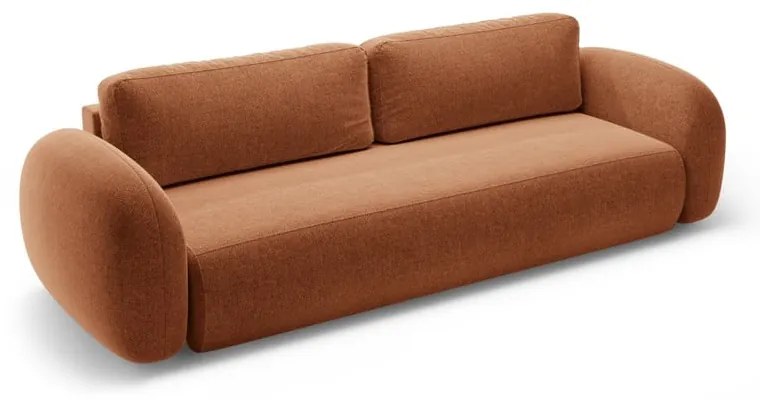 Divano color mattone allungabile/con contenitore con rivestimento in ciniglia 262 cm Tonale – Cosmopolitan Design