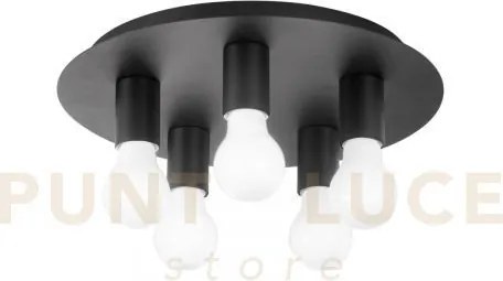 Plafoniera strike nera 5 luci attacco e27 35x35x86cm in metallo
