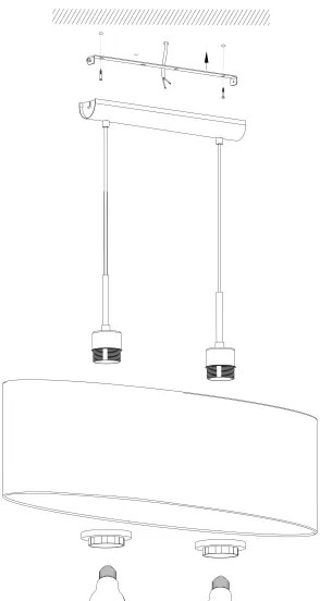Eglo 31581 - Lampadario a sospensione con filo PASTERI 2xE27/60W/230V