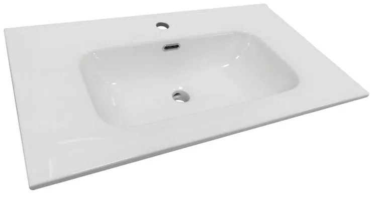 Lavabo rettangolare   L 80.5 x P 47 x H 17.5 cm in ceramica bianco