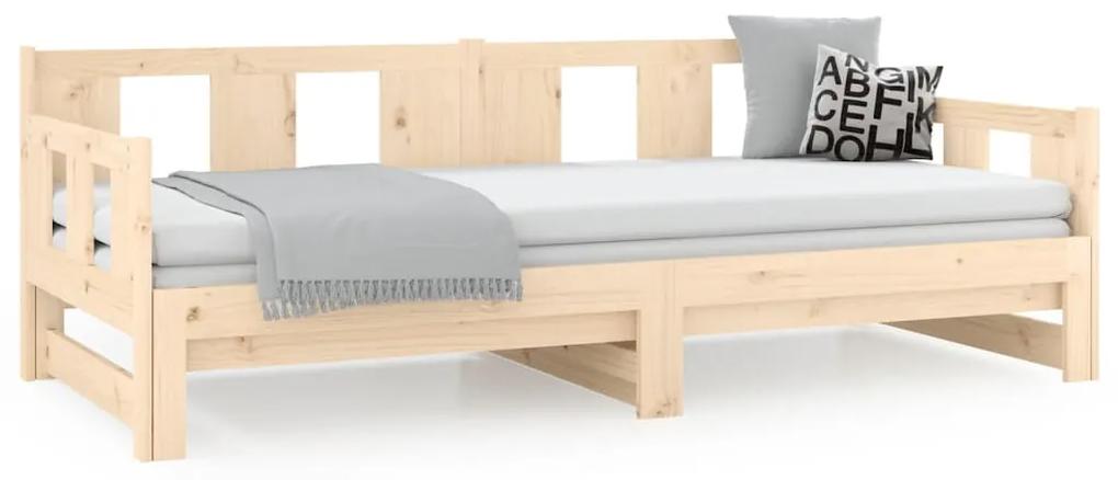 Dormeuse estraibile in legno massello di pino 2x(90x190) cm