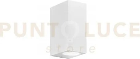 Applique biemissione qubo bianca 2 luci attacco gu10 ip54 6,7x9,3x1...