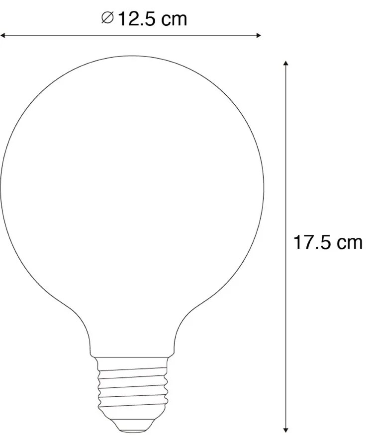 Set di 5 Lampadine LED a filamento a spirale dimmerabili E27 G125 dorate 4W 270LM 2200K