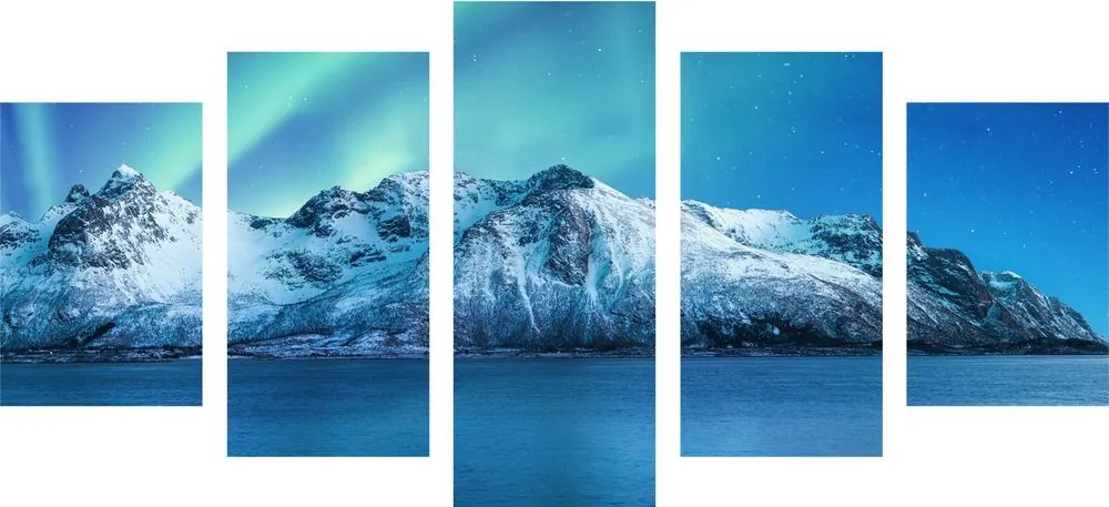Quadri 5 pezzi – Aurora boreale artica