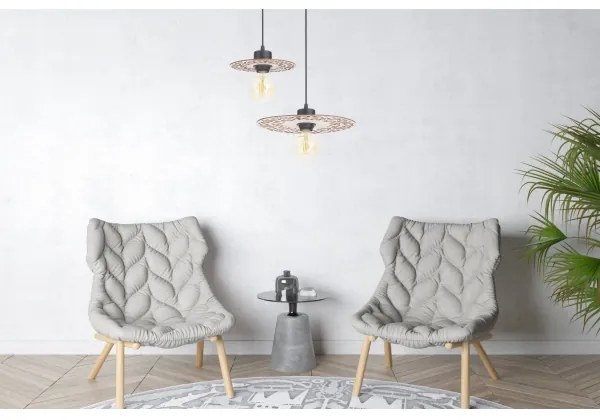 Lampadario a sospensione con filo FALCO 1xE27/60W/230V diametro 20 cm beige