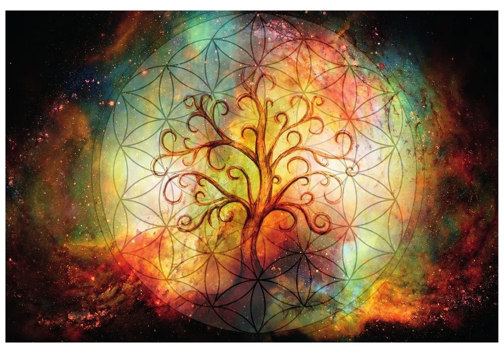 Carta da parati – Albero con fiore della vita