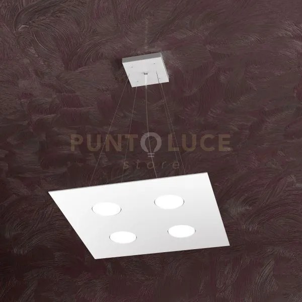 Area sospensione 4 luci quadra bianco 1127-s4-bi