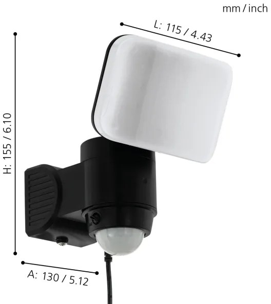 Eglo 98195 - Lampada da parete solare LED con sensore CASABAS LED/3,7V IP44