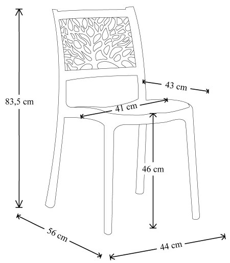 Sedia per interno o esterno impilabile Crema - LONDON TREE 2 sedie