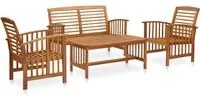 Set Divani da Giardino 4 pz in Legno Massello di Acacia cod mxl 43051