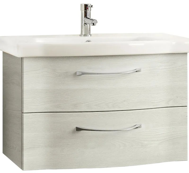 Mobile da bagno sotto lavabo PELIPAL bianco L 75 x H 49 x P 42.7 cm 2 cassetti, lavabo non incluso