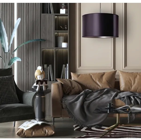 Duolla - Lampadario a sospensione con filo CANNES 1xE27/15W/230V diametro 45 cm nero/argento