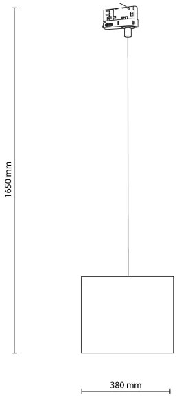 Lampadario a sospensione con filo Sistema ferroviario trifase TRACER 1xE27/15W/230V diametro 30 cm nero/marrone