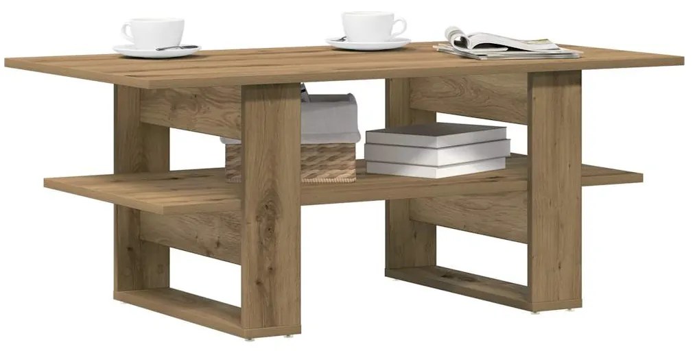Tavolino Salotto Rovere Artigianale 102x55x42 Cm Multistrato /