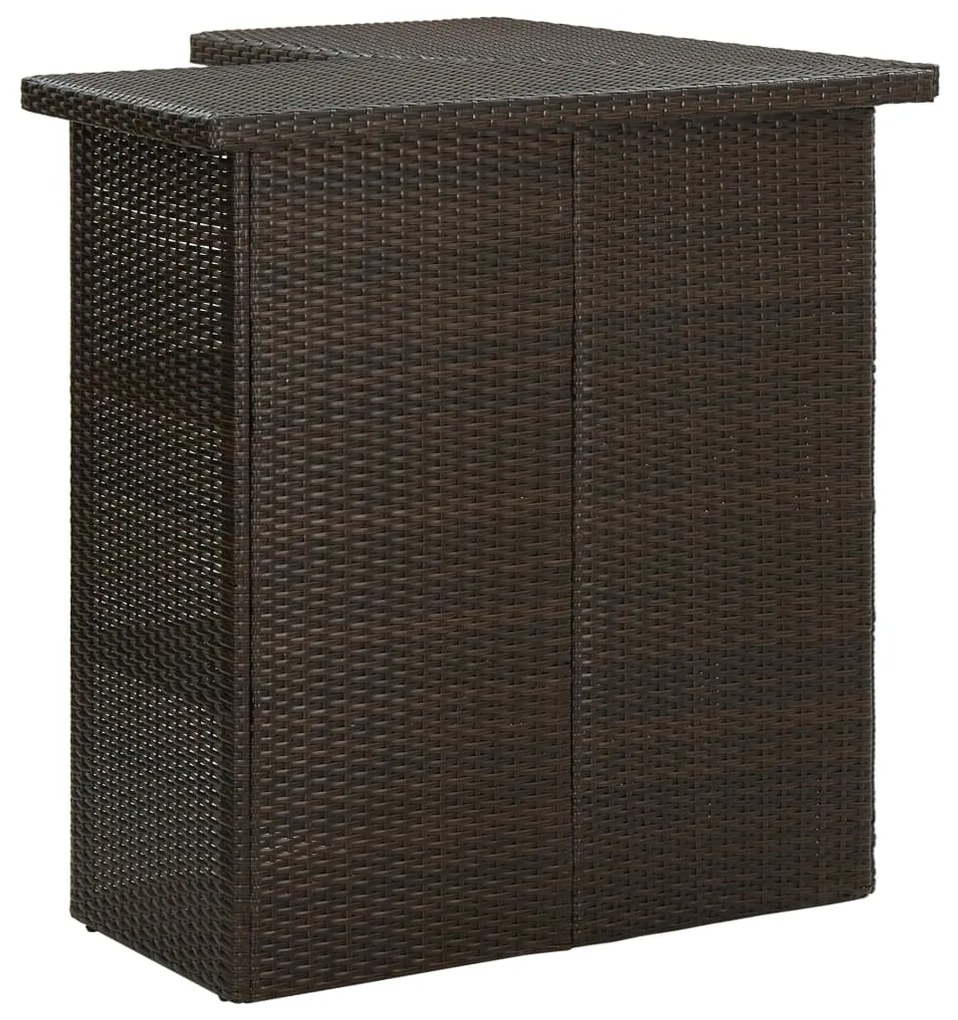 Tavolo da bar ad angolo marrone 100x50x105 cm in polyrattan