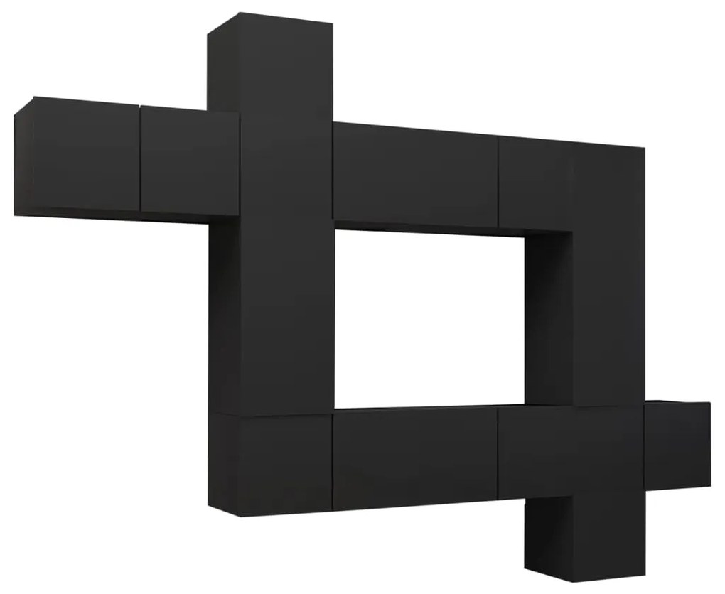 Set mobile tv 10 pz nero in truciolato