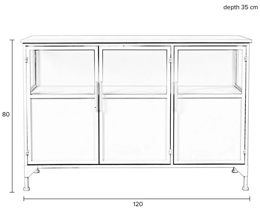 Vetrina in metallo bianco 35x80 cm Miya - White Label