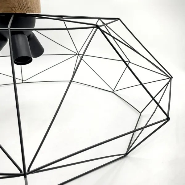 Brilagi - Plafoniera WOODY BASKET 3xE27/60W/230V Ø 80 cm rovere