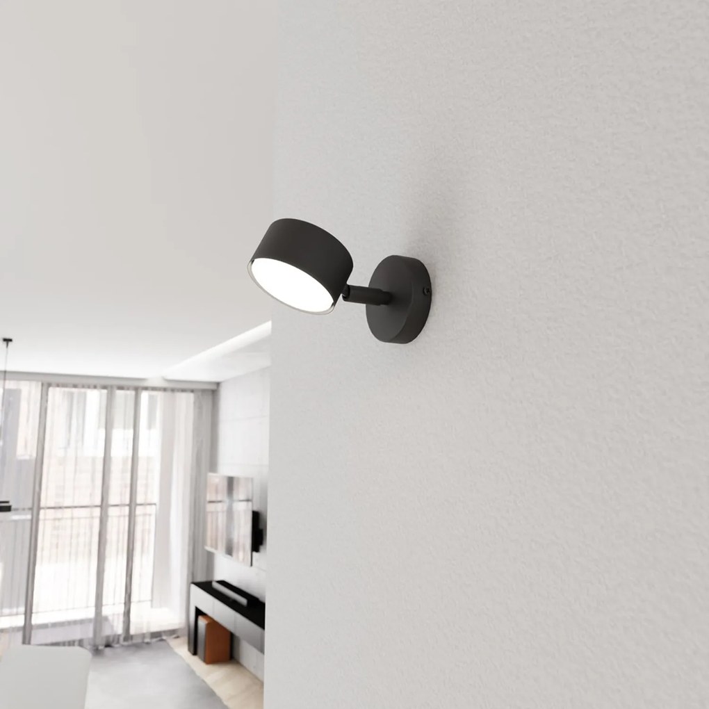 Applique Minimal Hermes Acciaio Nero 1 Luce Gx53 Ip20