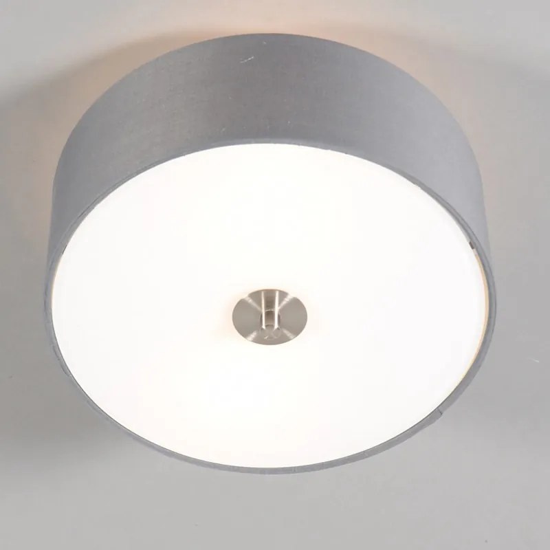 Lampada da soffitto rustica grigia 30 cm - Drum