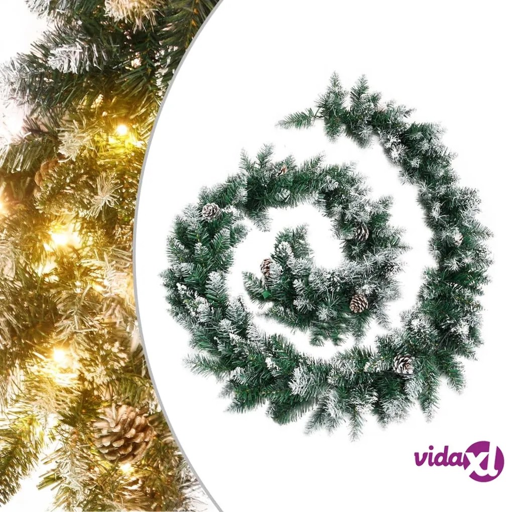 vidaXL Ghirlanda Natalizia con Luci a LED 2,7 m in PVC Verde