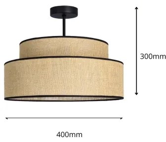Lampadario a plafone BOHO 1xE27/60W/230V diametro 40 cm beige