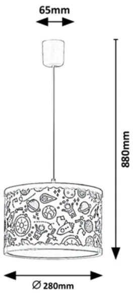 Rabalux - Lampadario a sospensione per bambini 1xE27/40W/230V blu