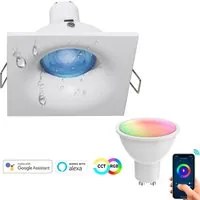 Faretto LED SMART WiFi incasso IP65 Alexa Google luce RGB CCT da 2700K-6500K cromoterapia centro estetico 230V QUADRATO