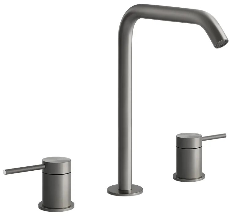 Gruppo lavabo 3 fori alto senza scarico steel brushed flessa 54011 gessi