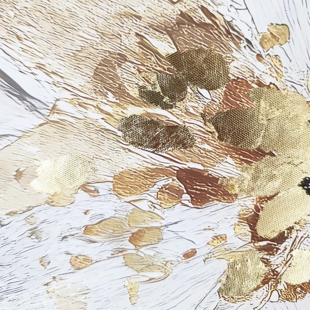 Quadro con elementi dipinti a mano 70x100 cm Petal Glow – Styler