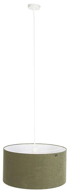 Lampada a sospensione bianca con paralume verde 50 cm - Combi 1