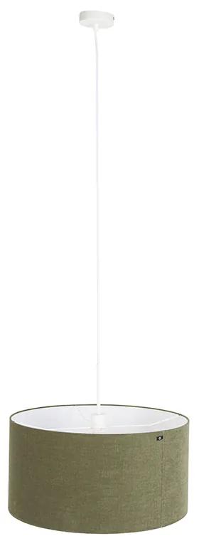 Lampada a sospensione bianca paralume verde 50 cm - COMBI 1