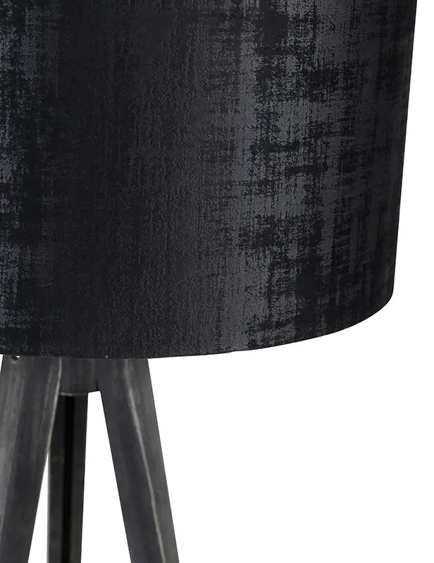 Lampada da terra a treppiede nera con paralume nero 50 cm - Tripod Classic