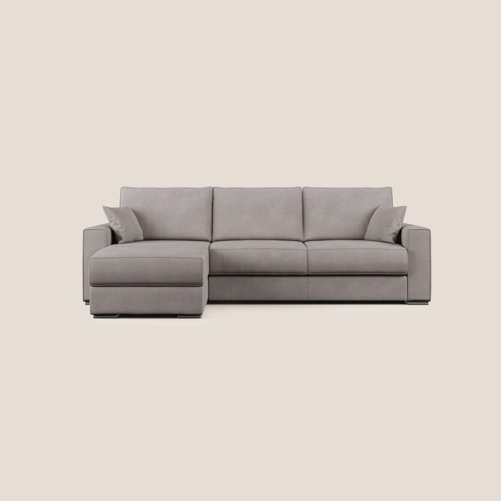 Dream Divano letto angolare in microfibra effetto pelle smacchiabile T15 tortora