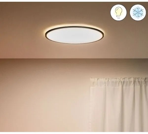 WiZ - Plafoniera LED dimmerabile SUPERSLIM LED/22W/230V Wi-Fi nero