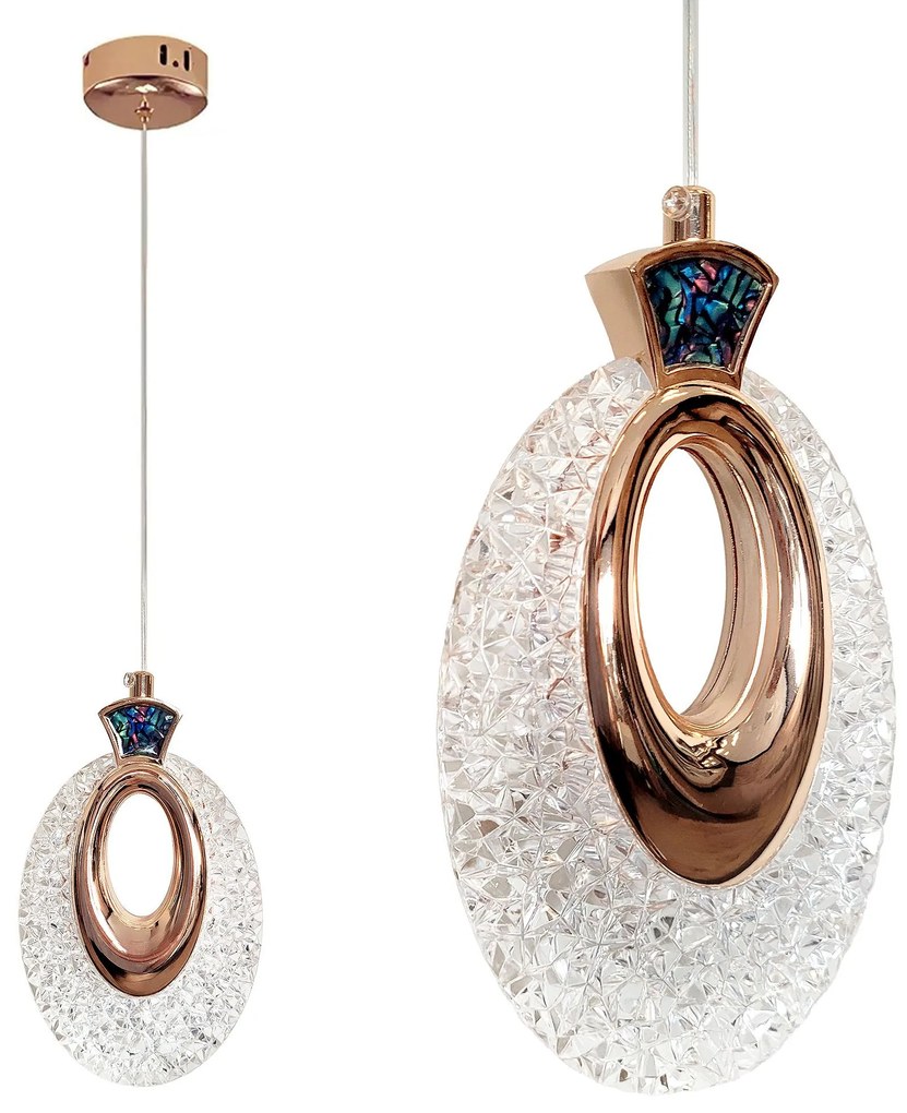 Lampadario a Sospensione in Cristallo LHJ109-1CP LIGHT ROSE GOLD
