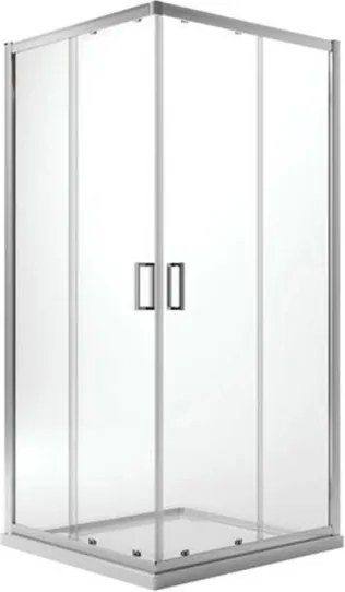 Box doccia 80x80 cm ad angolo due lati cristallo 6 mm trasparente Jonathan