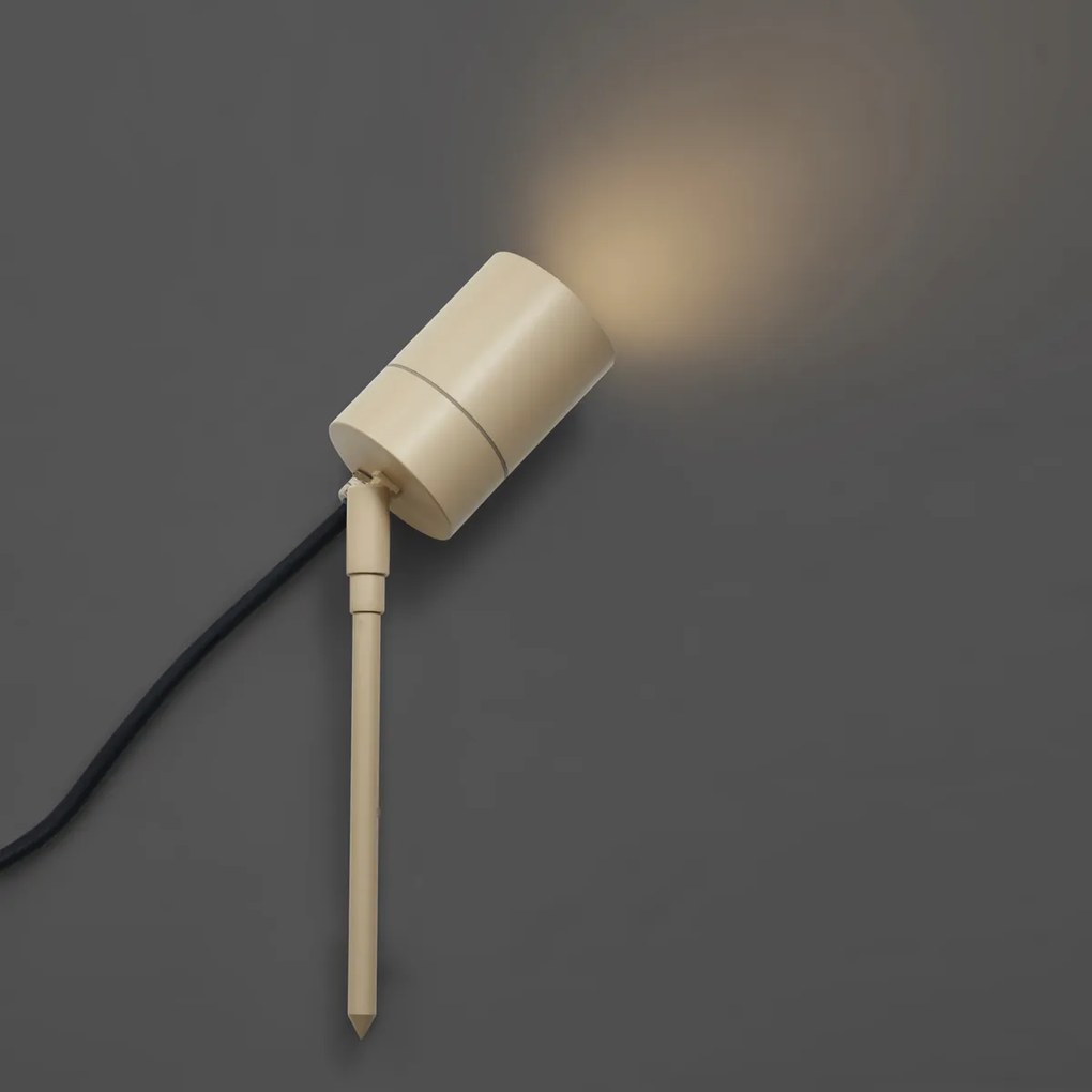 Faretto a picchetto beige GU10 50mm regolabile IP44 con cavo e spina - Solo
